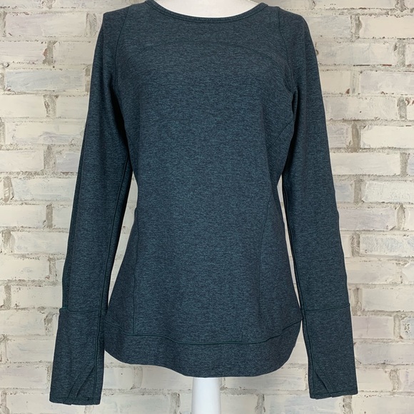 lululemon athletica Tops - Lululemon | Heathered Teal Pullover | Size 12